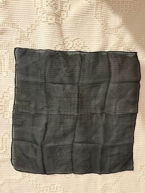 100% Silk Vintage Black Sheer Pocket Square